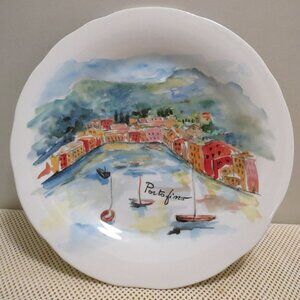 Portofino Painting 15" Platter Plate by Opificio Etico Ceramiche Italy